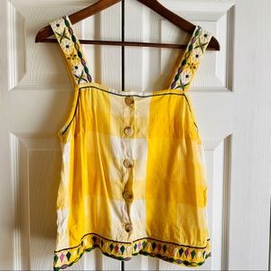 Madewell Embroidered Check Cami Top